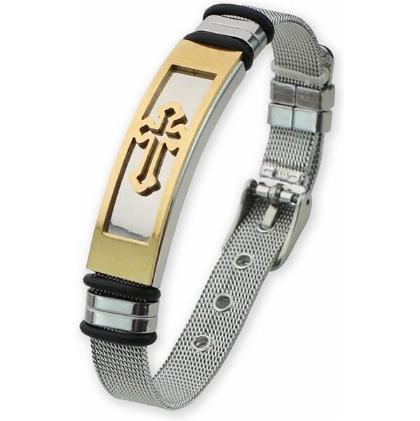 Impress Jewelry Náramok z chirurgickej ocele Kruis Zlatý 66062694