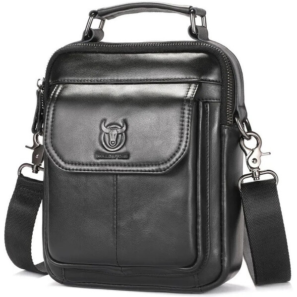 Bullcaptain pánska kožená taška Corum Čierna 4L 66062695
