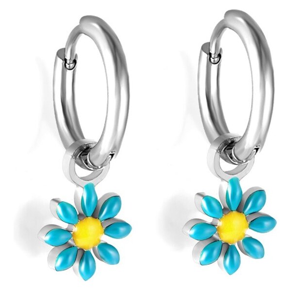 Impress Jewelry Oceľové náušnice s kvietkom Mini Flora Strieborno 66062701