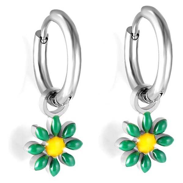 Impress Jewelry Oceľové náušnice s kvietkom Mini Flora Strieborno 66062704