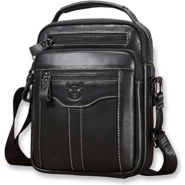 Bullcaptain pánska kožená taška Pazar Čierna 4L 66062709