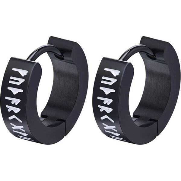 Impress Jewelry Vikingské náušnice z chirurgickej ocele Runy Čiernej 66062726