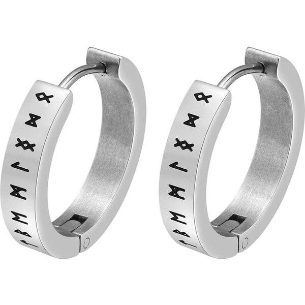 Impress Jewelry Vikingské náušnice z chirurgickej ocele Runy 66062727