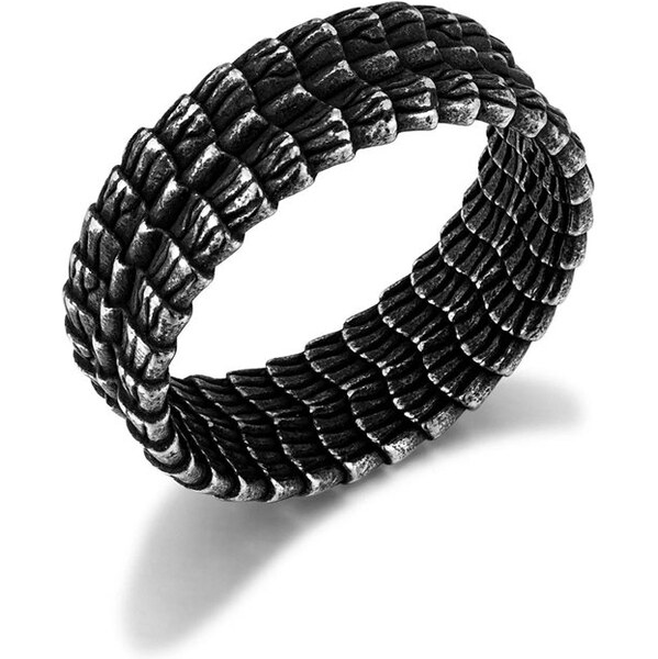 Impress Jewelry Prsteň z chirurgickej ocele Dračia koža 66062776