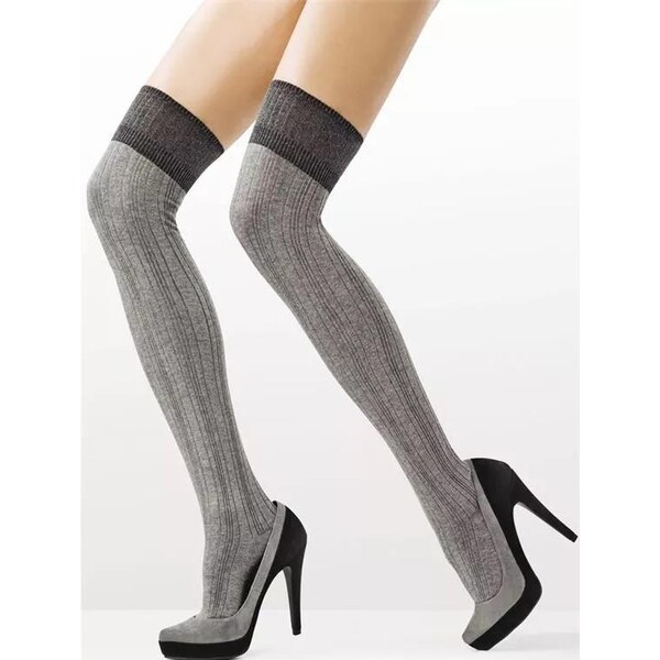 Dámske bavlnené nadkolienky s rebrovaným vzorom ZAZU C99 80 DEN 66063408