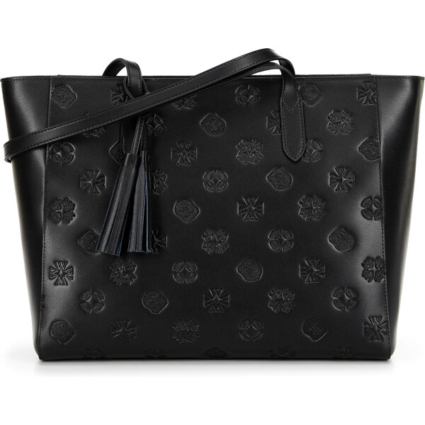 Wittchen Dámska shopperka z kože so vzorom čierno-strieborná 100-4E 66066377