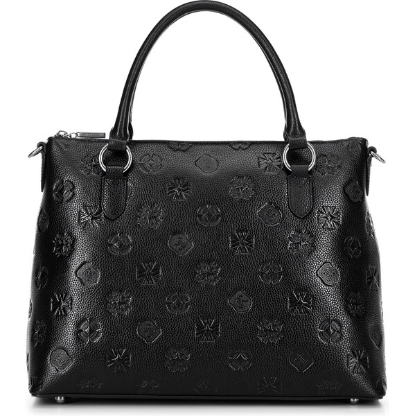 Wittchen Kožená shopperka so vzorom čierno-strieborná 100-4E-624-1S 66066389