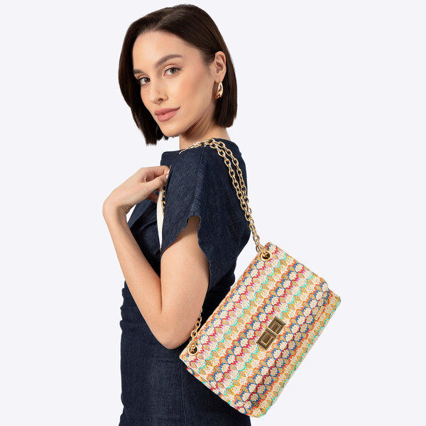 Wittchen Dámska crossbody z pleteniny na retiazke multicolor 66066571