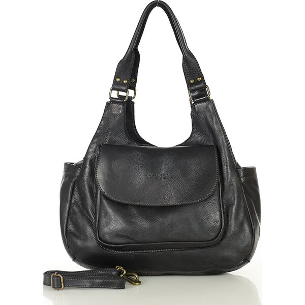 MARCO MAZZINI čierna kožená retro kabelka (v154d) 25751063