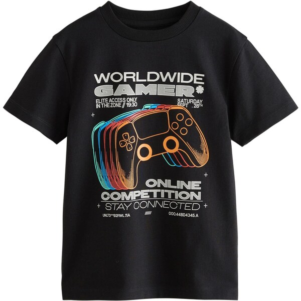 Next Tričko azúrová / svetlosivá / oranžová / čierna 66068996