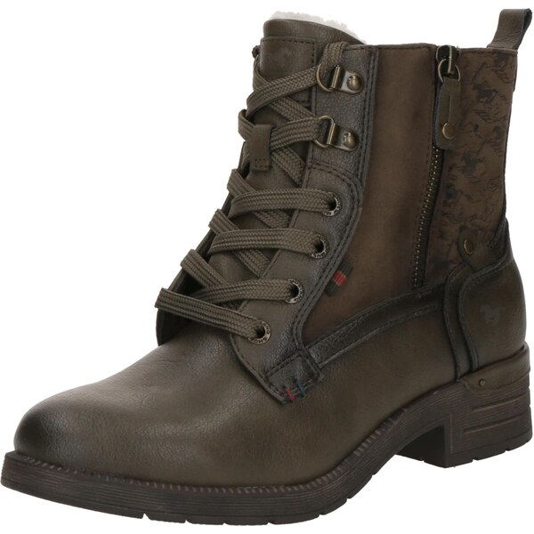 MUSTANG Šnurovacie členkové čižmy čokoládová 66069768