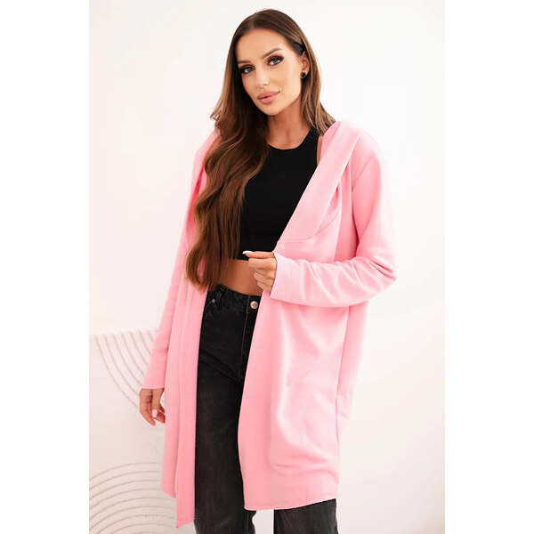 K-Fashion Dámska bavlnená bunda s kapucňou a predĺženou prednou časťou 66087244