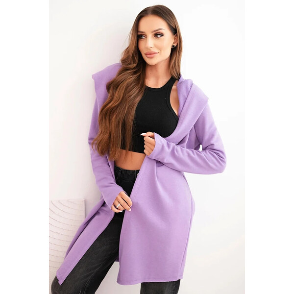 K-Fashion Dámska bavlnená mikina s kapucňou a predĺženou prednou 66049024