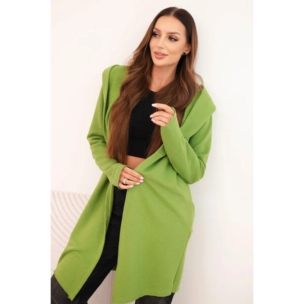 K-Fashion Dámska bavlnená mikina s kapucňou a predĺženou prednou 66049029