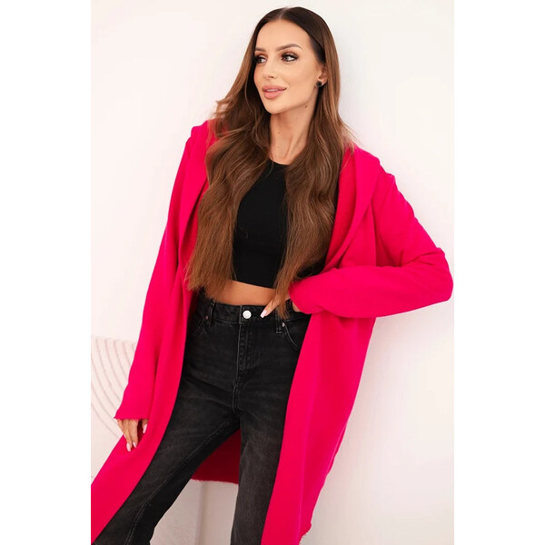 K-Fashion Dámska bavlnená bunda s kapucňou a predĺženou prednou časťou 66087251