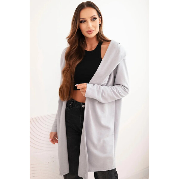 K-Fashion Dámska bavlnená mikina s kapucňou a predĺženou prednou 66049030