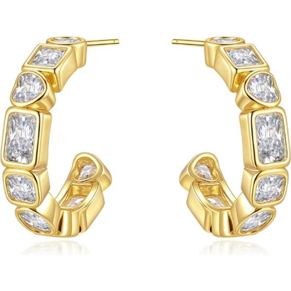 SWAROVSKI Elements Swarovski e. dámske náušnice zlaté polkruhy Crystal 66074091