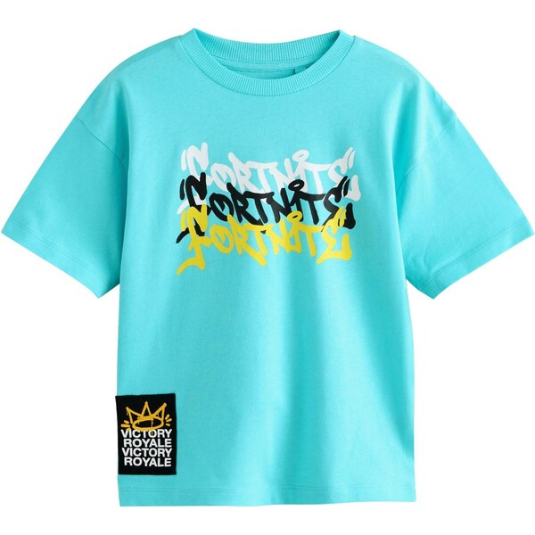 Next Tričko Fortnite neónovo modrá / žltá / čierna / biela 66074675