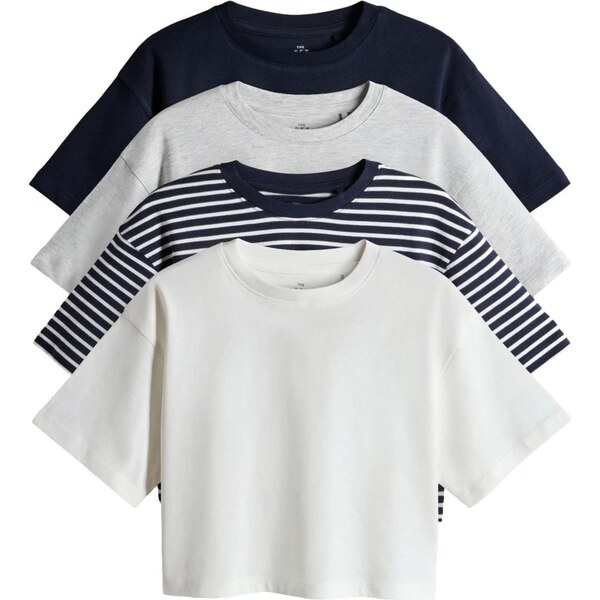The Set Tričko námornícka modrá / tmavomodrá / sivá melírovaná / biela 66074713