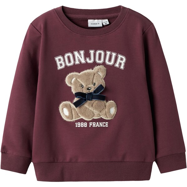 NAME IT Mikina NMFRear svetlobéžová / indigo / burgundská / biela 66075497