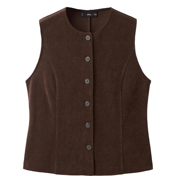 MANGO Vesta k obleku CHELO tmavohnedá 66075724