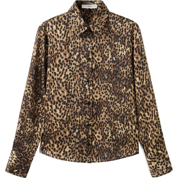 MANGO Blúzka PIEDRA svetlobéžová / hnedá / čierna 66076054