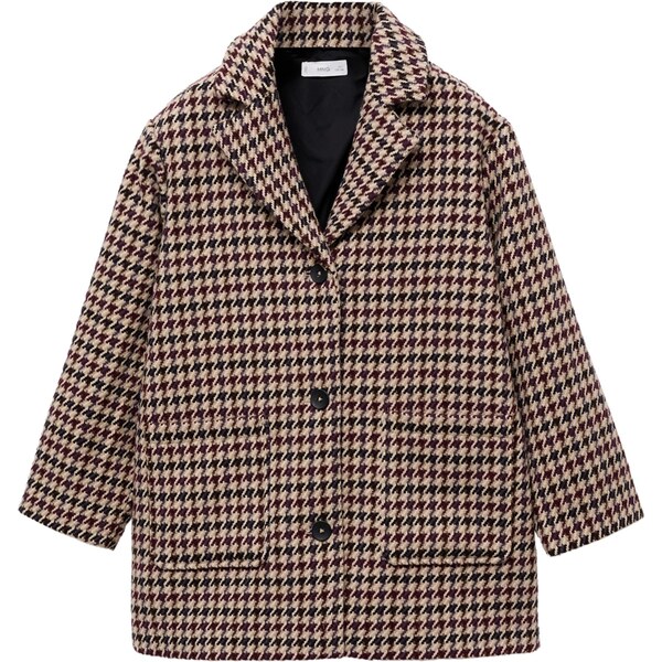 MANGO KIDS Kabát Marian béžová / vínovo červená 66076064