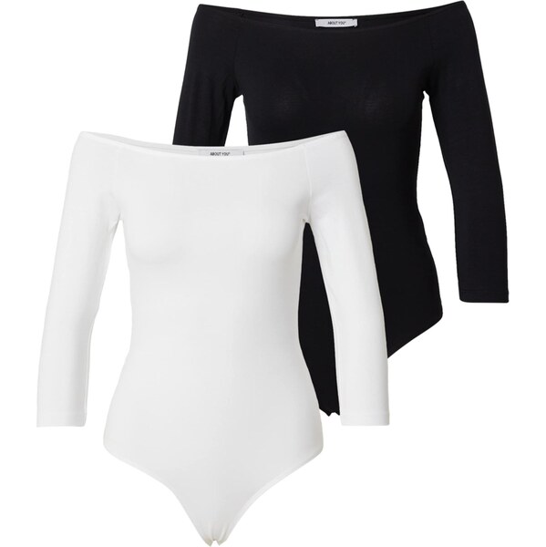 ABOUT YOU Košeľové body Hanne čierna / biela 66076339