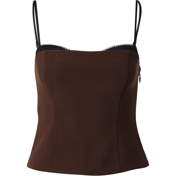 Abercrombie & Fitch Top tmavohnedá / čierna 66076384