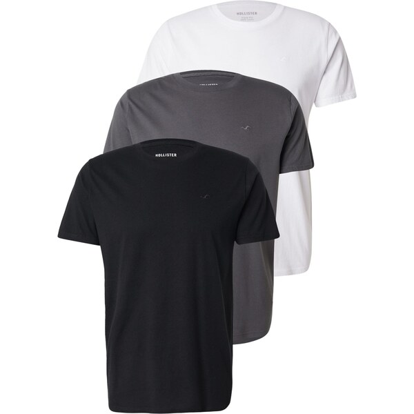 HOLLISTER Tričko tmavosivá / čierna / biela 66076436
