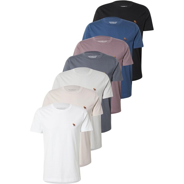 Abercrombie & Fitch Tričko námornícka modrá / sivá / sivobéžová / 66076423