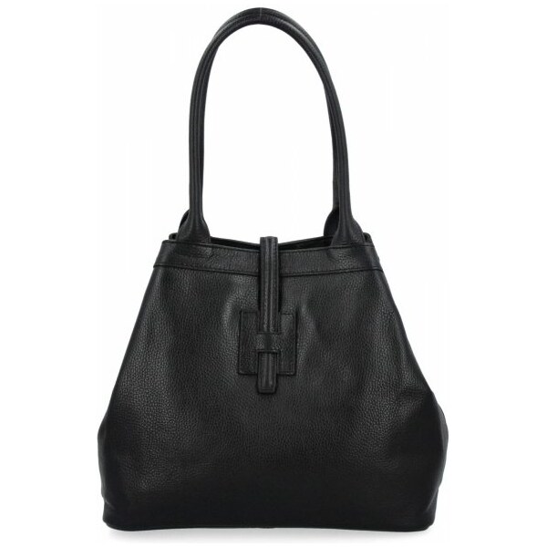 Vittoria Gotti Elegantná kožená taška Shopper Bag 208S čierna 66076486