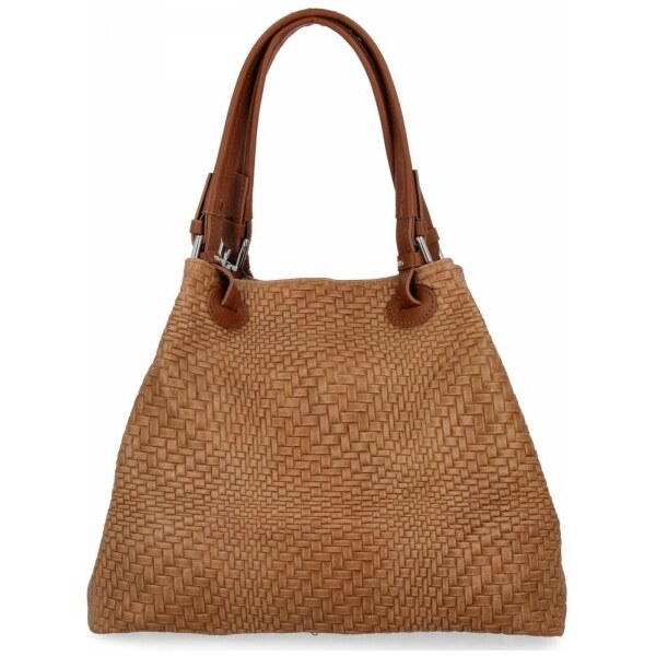 Vittoria Gotti Módna kožená taška Shopper Bag 527 Ruda 66076491