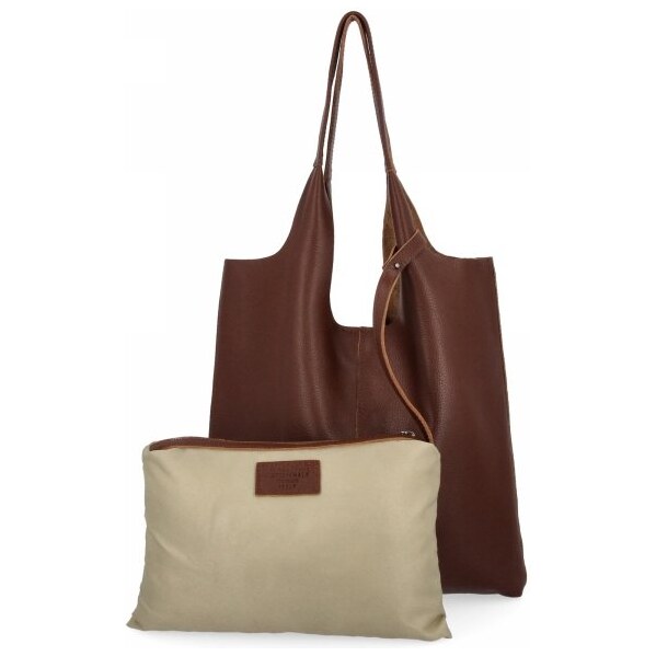 Vittoria Gotti Talianska kožená taška Shopper Bag s kozmetickou 66076492