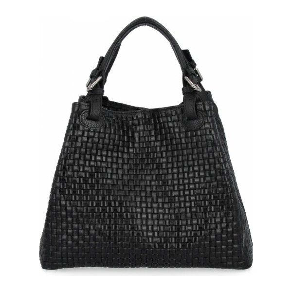 Vittoria Gotti Módna kožená taška Shopper Bag 2269-J čierna 66076497