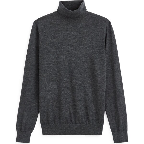 Tmavosivý pánsky basic sveter s rolákom Celio Menos 50596047