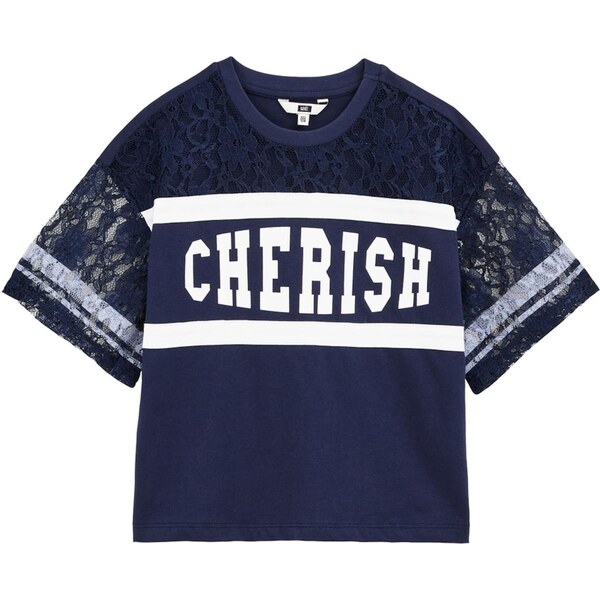 WE Fashion Tričko tmavomodrá / biela 66078928