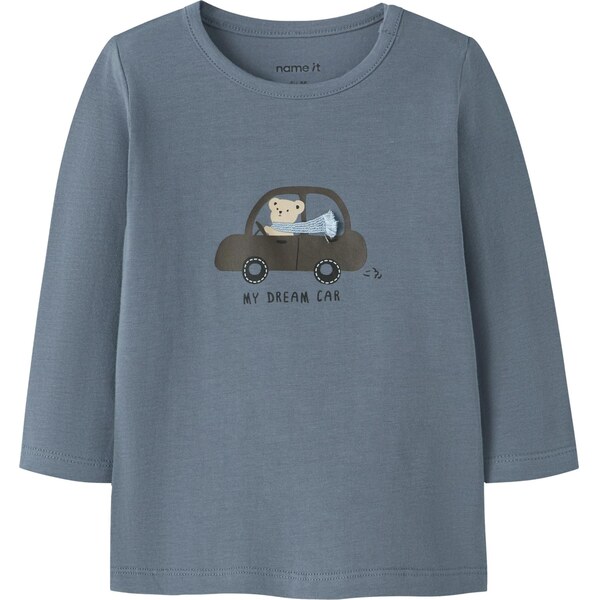 NAME IT Tričko NBMREMUS modrosivá / svetlomodrá / tmavohnedá 66079064