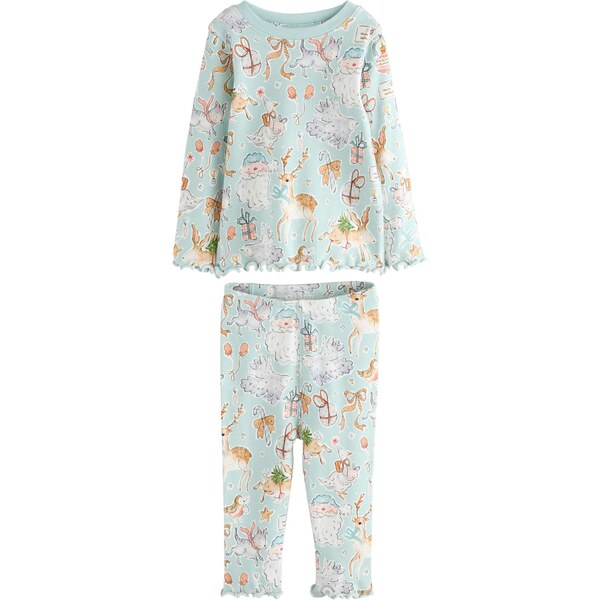 Next Pyžamo Weihnachtlicher svetlomodrá / hnedá / svetlosivá / biela 66079225