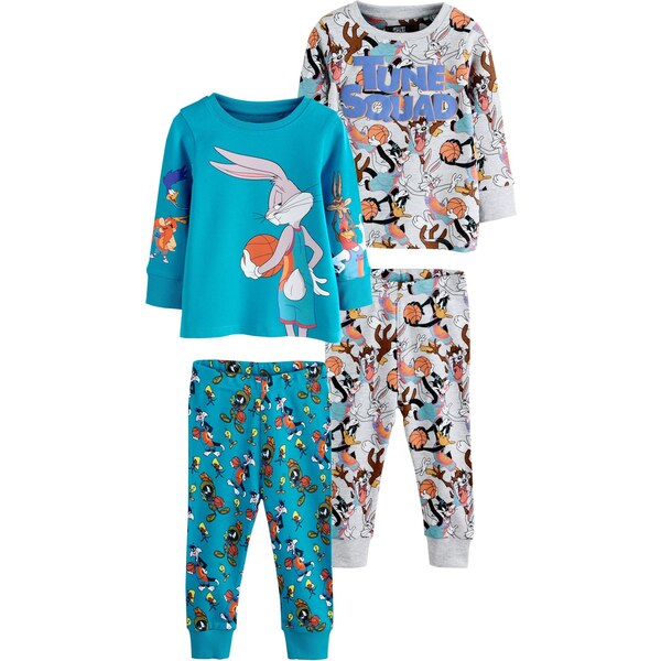 Next Pyžamo modrozelená / sivá melírovaná / oranžová / čierna 66079348