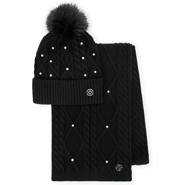 Wittchen Dámsky zimný set – čiapka s brmbolcom, perličkami a pletený 66078437