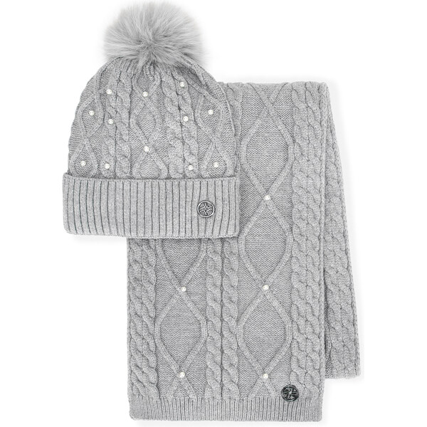 Wittchen Dámsky zimný set – čiapka s brmbolcom a perličkami + pletený 66078452