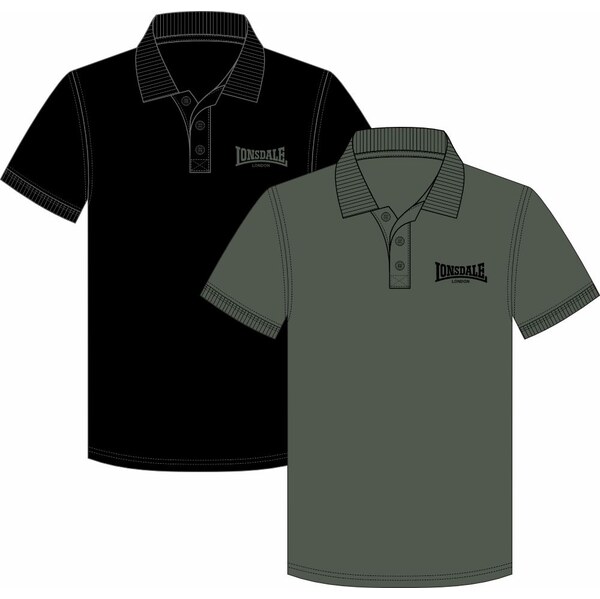Lonsdale Mens polo shirt regular fit double pack 66079819