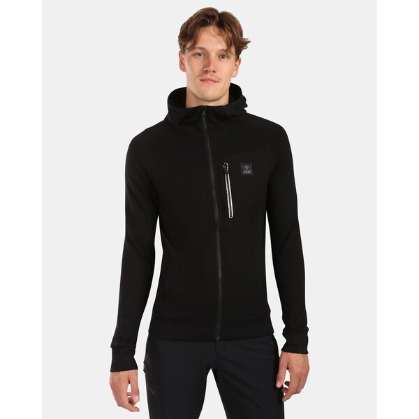 Štýlová a pohodlná bavlnená mikina s kapucňou Kilpi BALU-M čierna 66088103