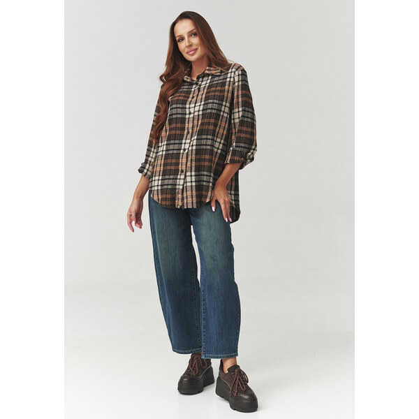 Košeľa s dlhým rukávom model 219733 Makadamia 66087380