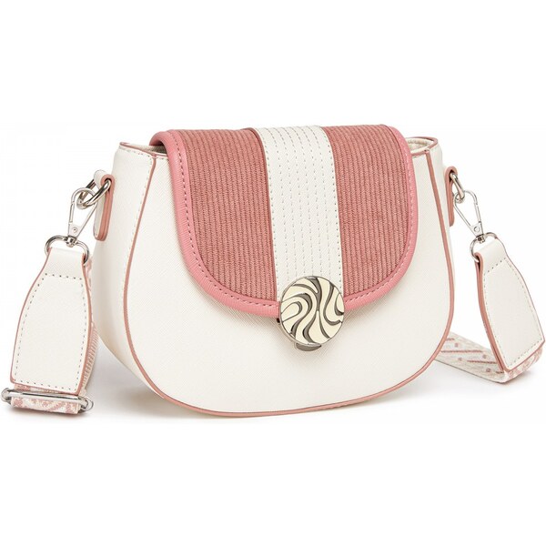 Miss Lulu Kabelka - elegance crossbody s manšestrovým detailom, ružovo 66083471