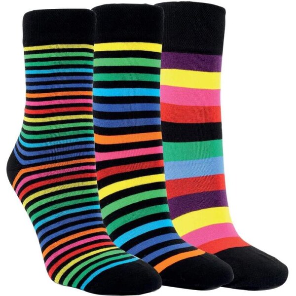 Dámske bavlnené pruhované ponožky RS mix farieb 43-46 3 páry 66085970