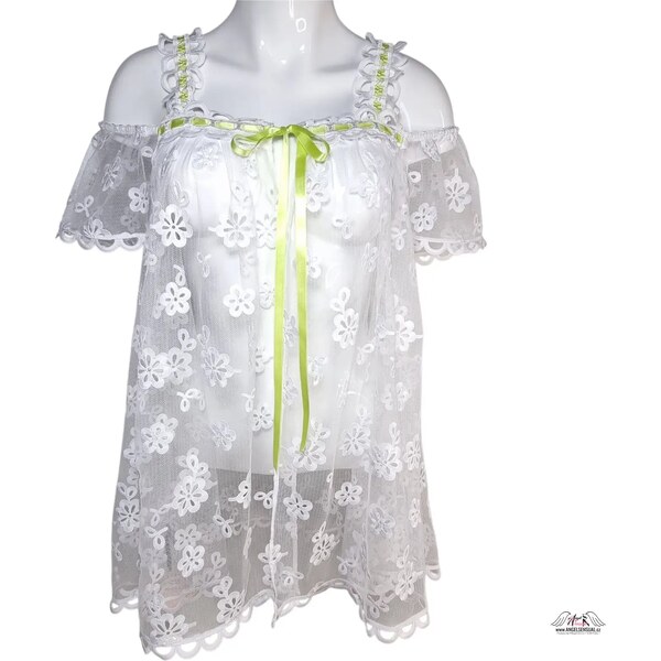 Agent Provocateur Župan Laurelie Babydoll White/Lime 65202602