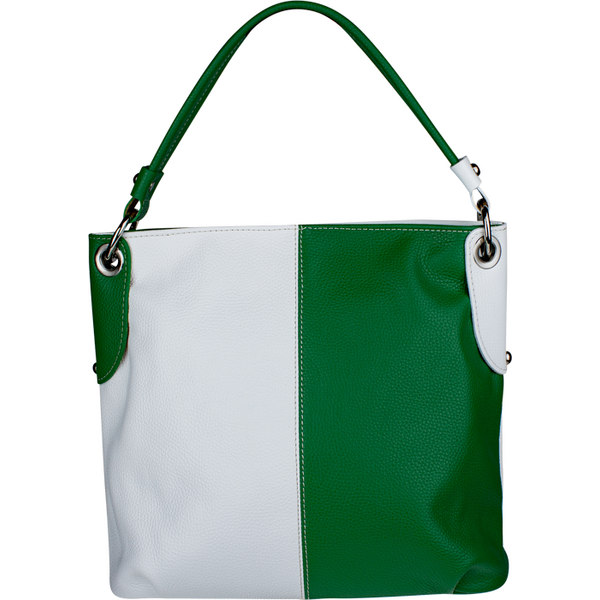Biela kožená talianska kabelka Margherita Colore Verde NovaKabelka.sk 66087611