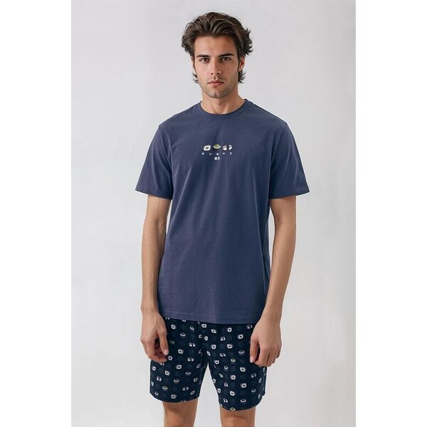 Henderson Pánske pyžamo Sake modré sushi 61864969
